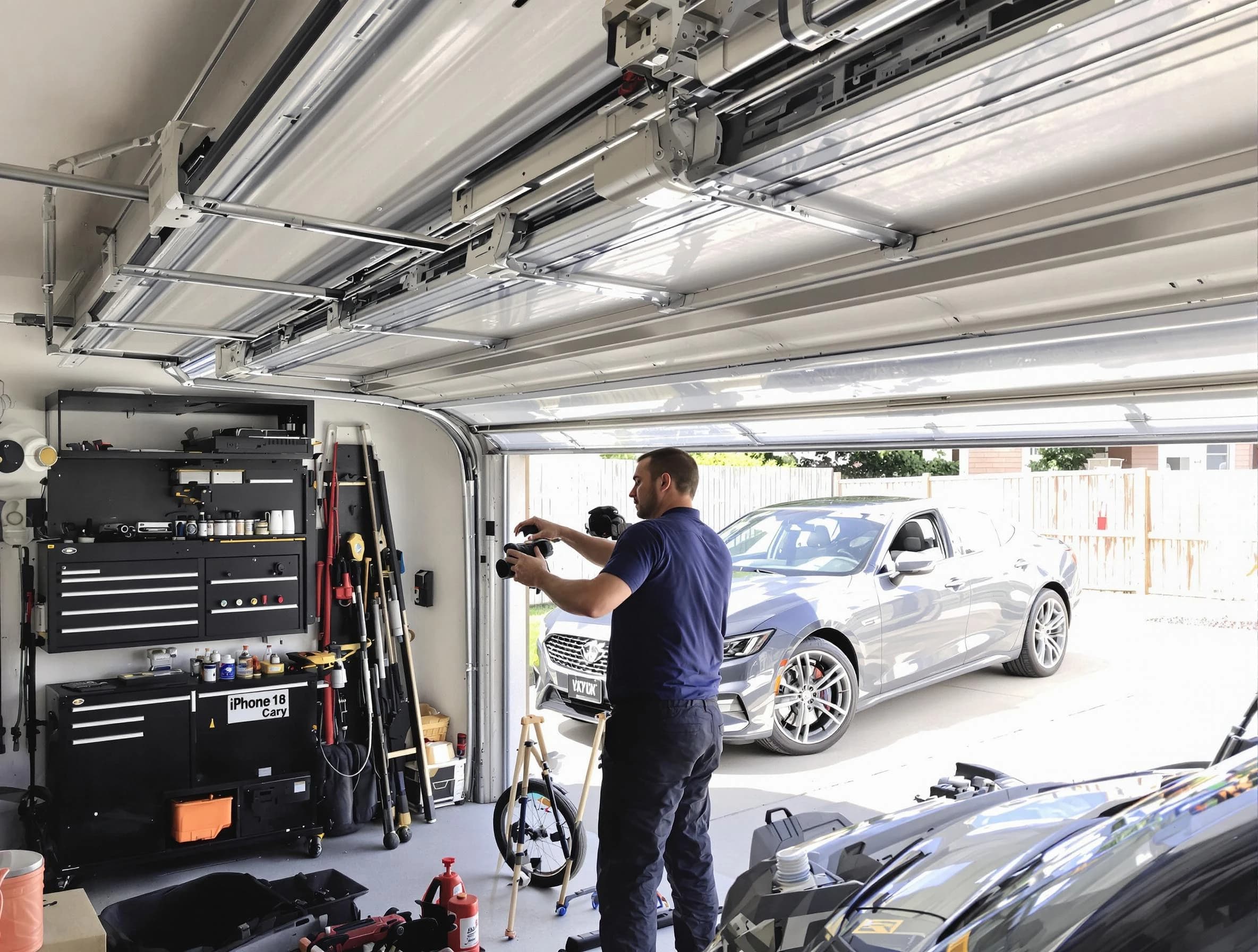 Fairfield Garage Door Repair technician fixing noisy garage door in Fairfield