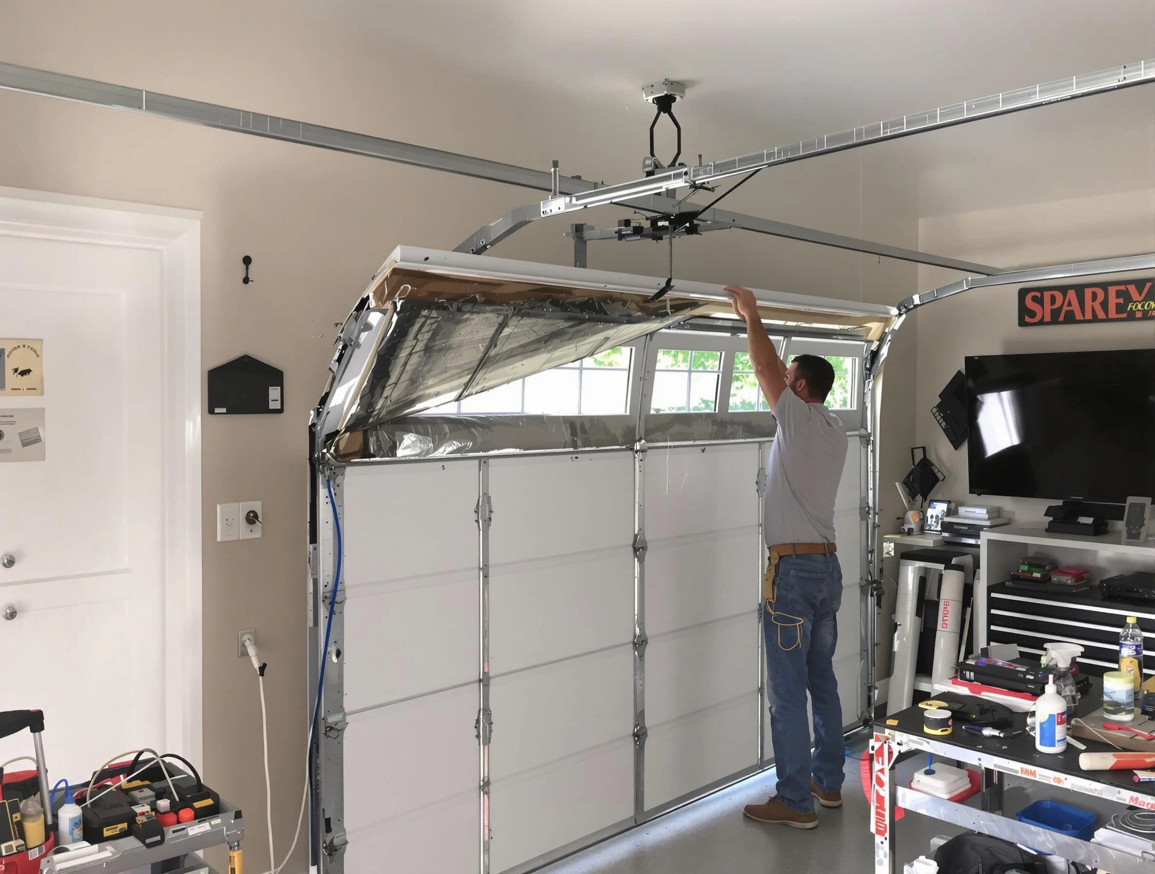 Garage door section replacement by Fairfield Garage Door Repair in Fairfield