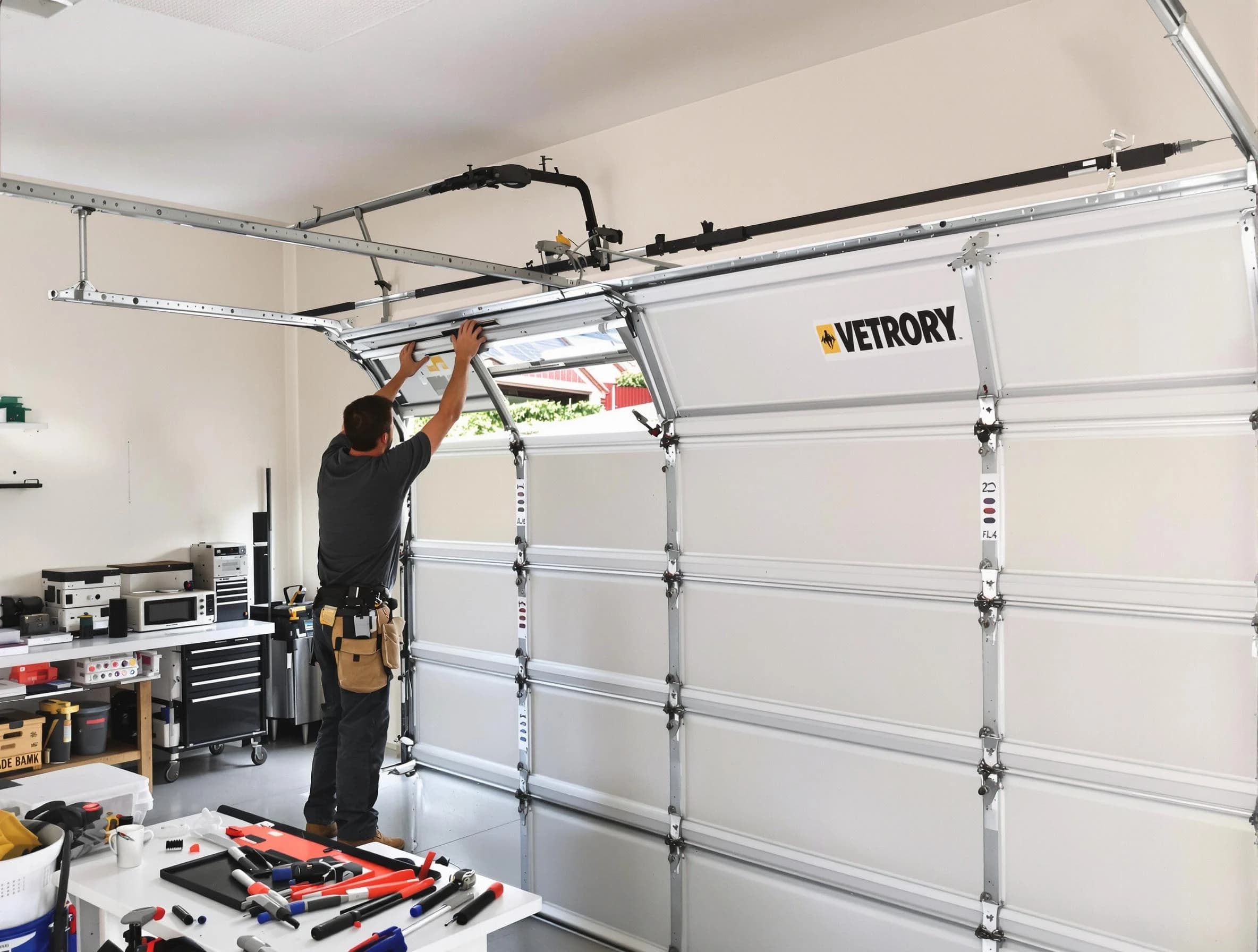 Fairfield Garage Door Repair technician performing section replacement in Fairfield