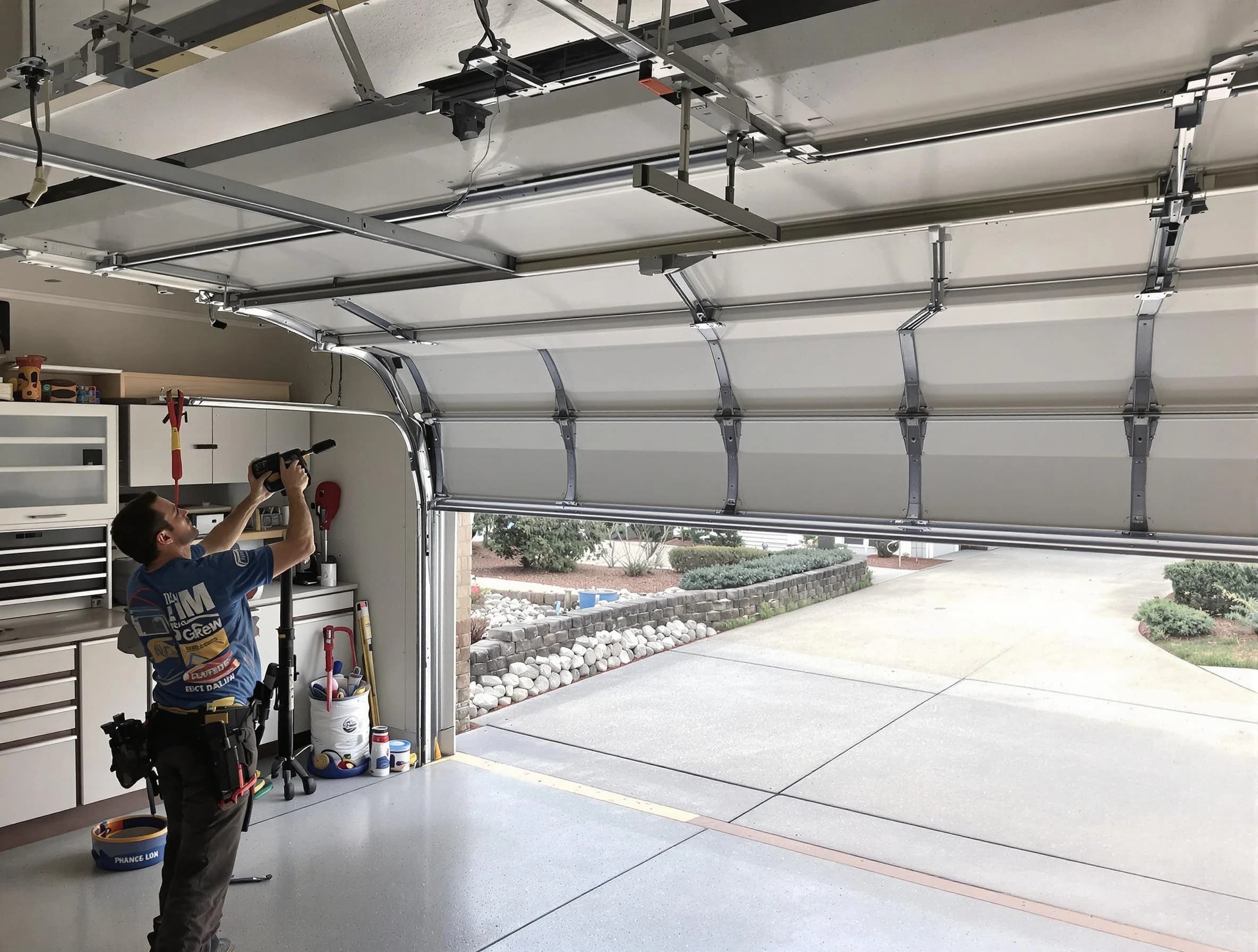Garage door track repair service by Fairfield Garage Door Repair in Fairfield