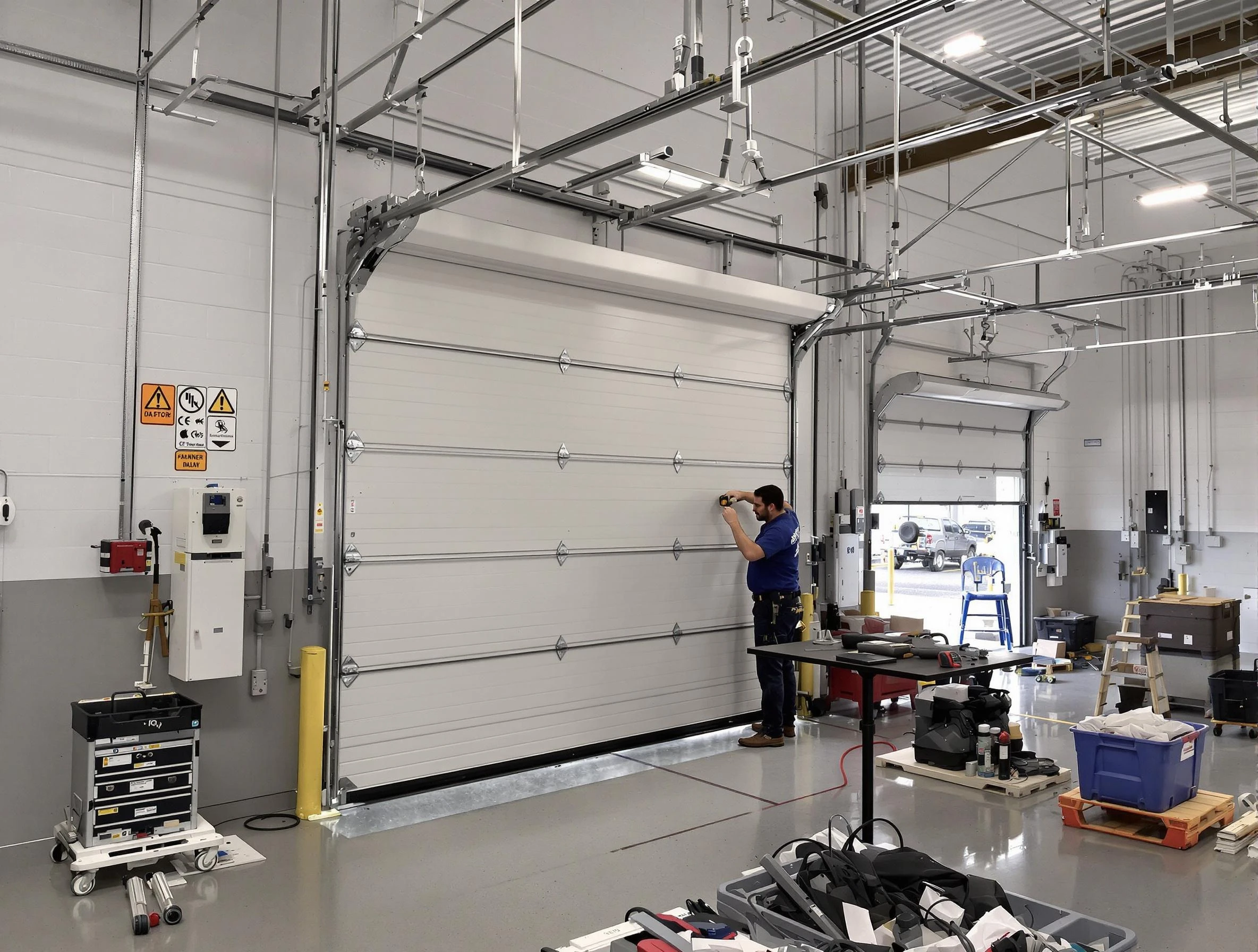 Commercial garage door repair being performed by Fairfield Garage Door Repair expert in Fairfield