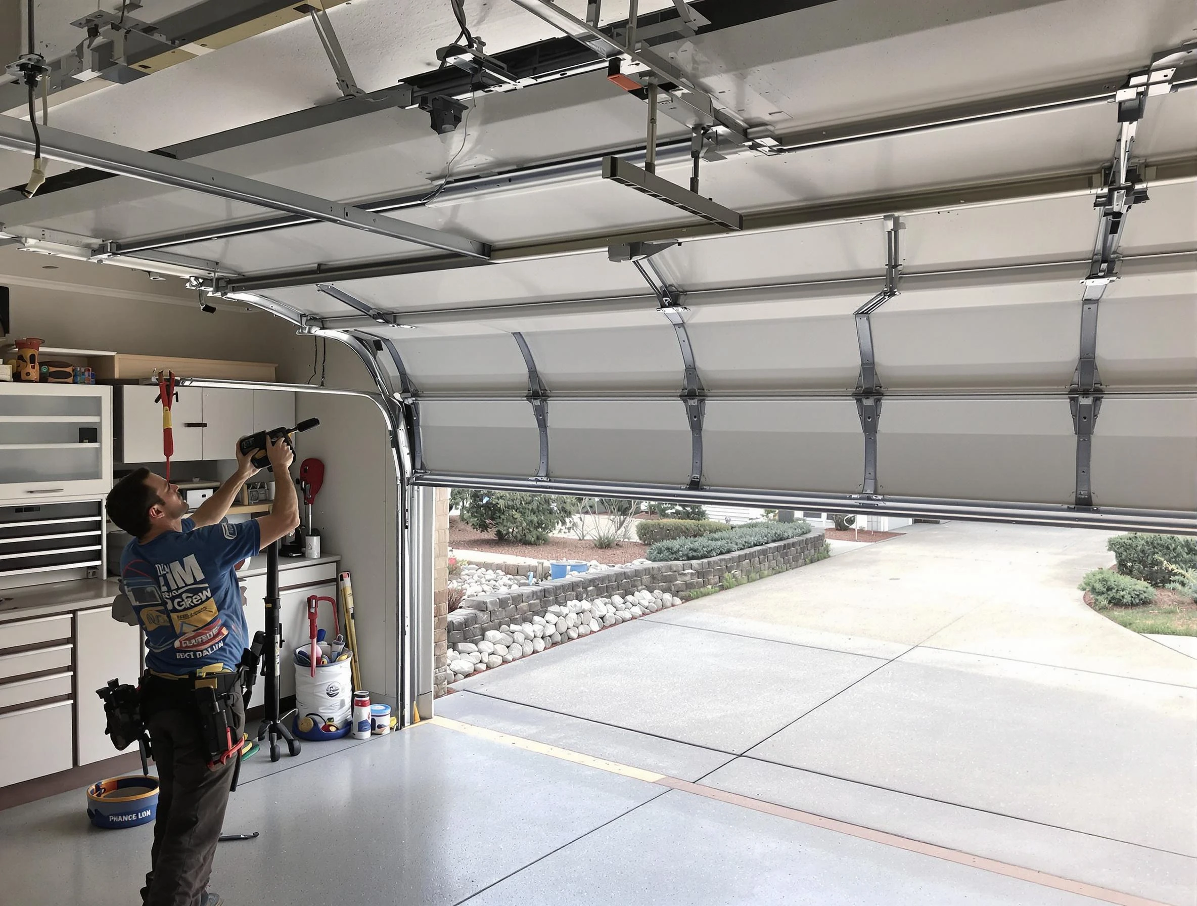 Garage door track repair service by Fairfield Garage Door Repair in Fairfield